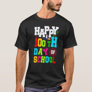 Camiseta Feliz 100 Días de Escuela Niños Maestros Estudiant