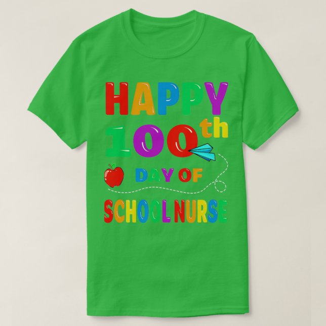 Camiseta Feliz 100 Días De Escuela Para Enfermeros Escolare (Diseño del anverso)