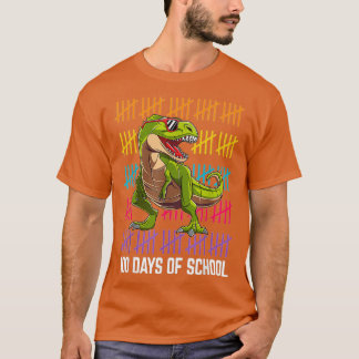 Camiseta Feliz 100 Días De Escuela Para Niños Dinosaurios T