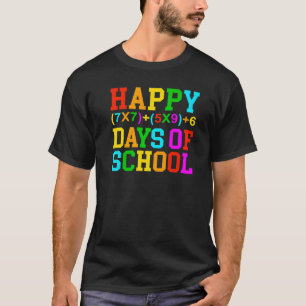 Camiseta Feliz 100 Días de Escuela Profesor de Matemáticas 