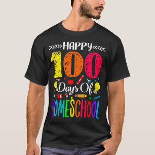 Camiseta Feliz 100 Días De Homeschool Apple Lápiz Más Brill