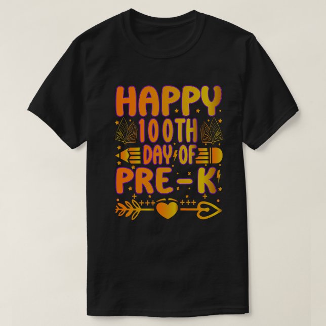 Camiseta Feliz 100 días de Pre-K (Diseño del anverso)