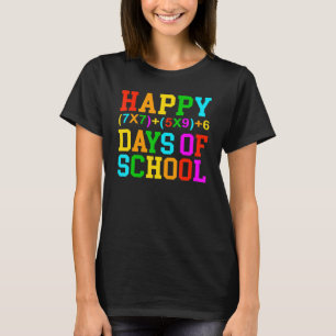 Camiseta Feliz 100 Días de Profesor de Matemáticas del Día 