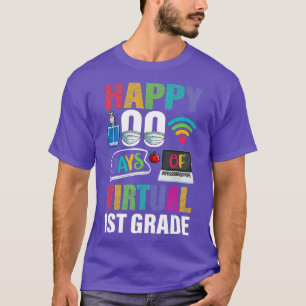 Camiseta Feliz 100 días de profesores virtuales de primer g