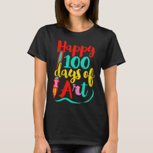 Camiseta Feliz 100 Días Del Día Del Profesor De Arte Divert