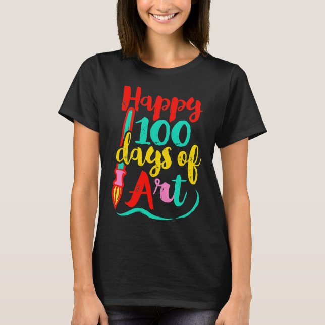 Camiseta Feliz 100 Días Del Día Del Profesor De Arte Divert (Anverso)