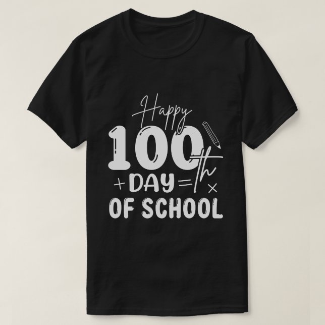 Camiseta Feliz 100 días en la escuela a maestros niños niño (Diseño del anverso)