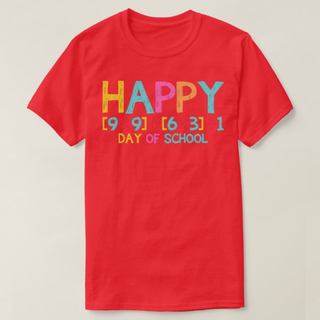 Camiseta Feliz 100 Días Escolares Divertido ProfesorEstudia (Diseño del anverso)