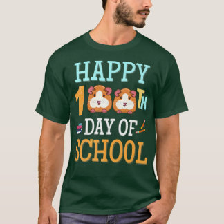 Camiseta Feliz 100 Días Escolares Guinea Perfecto Para Ki
