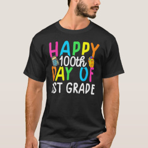 Camiseta Feliz 100 Días Escolares Para Maestros De 1er Grad