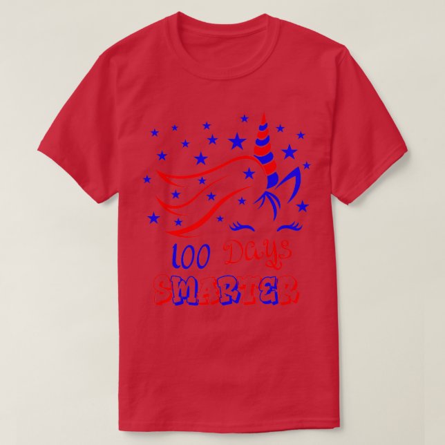 Camiseta Feliz 100 días más inteligente con la bandera esta (Diseño del anverso)