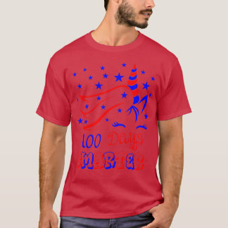 Camiseta Feliz 100 días más inteligente con la bandera esta