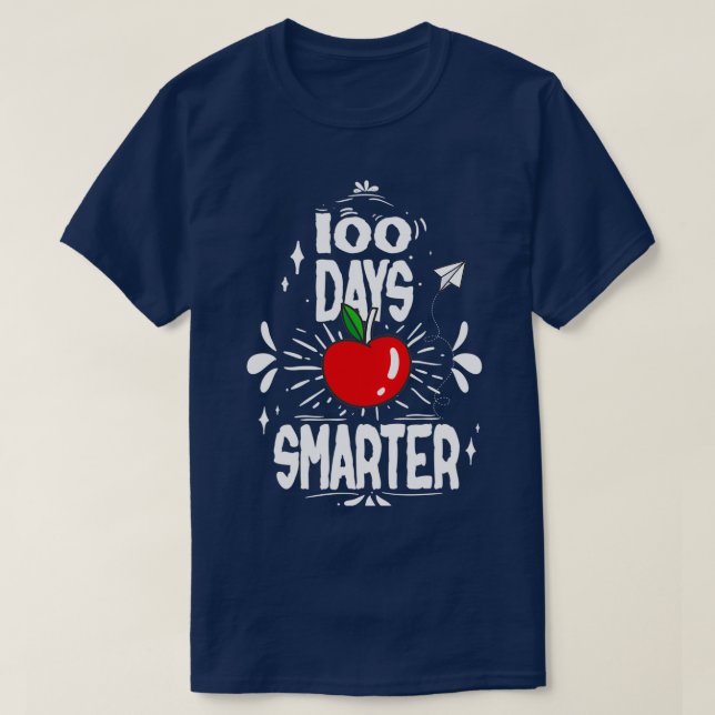 Camiseta feliz 100 días más inteligente de la escuela (Diseño del anverso)
