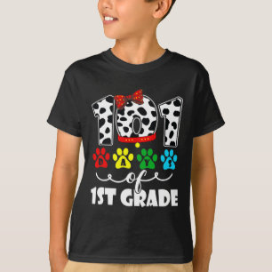 Camiseta Feliz 101 días en la escuela 1° grado Perro 100 dí