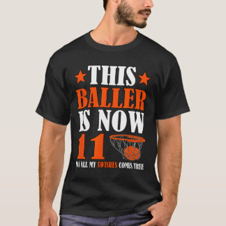 Camiseta Feliz 11 cumpleaños 11 años Básquetbol 11 Bi