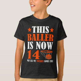 Camiseta Feliz 14 cumpleaños 14 años de Básquetbol Bi 14