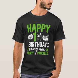 Camiseta Feliz 1 Año Trasplante de Riñón y Páncreas