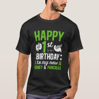 Camiseta Feliz 1 Año Trasplante de Riñón y Páncreas