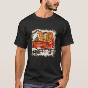 Camiseta Feliz 1er Día del Padre Leopardo Nuevo Papá Cuero 