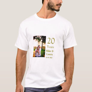 Camiseta Feliz 20º aniversario agregar nombre de la pareja 