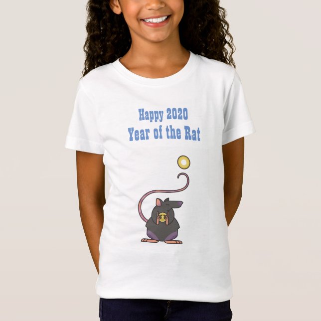 Camiseta Feliz 2020 Año RAT Regalos de Zodiac de Año Nuevo  (Anverso)
