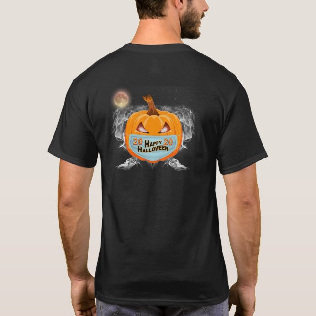 Camiseta : Feliz 2020 Halloween Fire Eyed Pumpkin (Reverso)