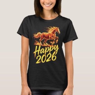 Camiseta Feliz 2026 Año del Caballo Nuevo Año del Zodiaco C