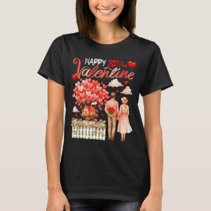 Camiseta Feliz 20 aniversario Floral Pareja Familia Orgullo