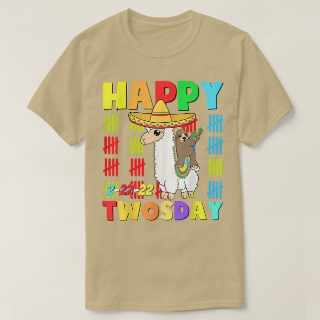 Camiseta Feliz 22222 Twosday Old Taco Llama 22 de febrero 2 (Diseño del anverso)