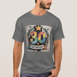 Camiseta Feliz 30 aniversario de una colorida riña