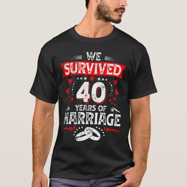 Camiseta Feliz 40° aniversario de parejas de Bodas (Anverso)