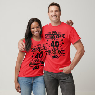 Camiseta Feliz 40° aniversario de parejas de Bodas