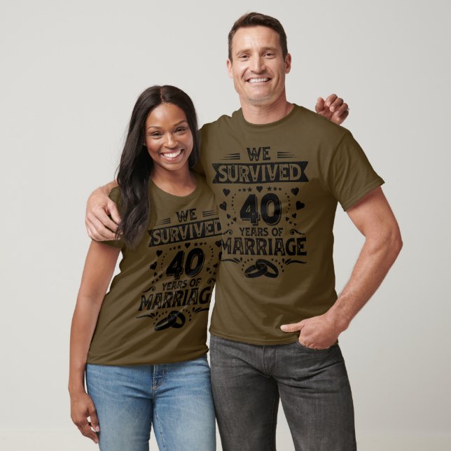 Camiseta Feliz 40° aniversario de parejas de Bodas (Unisexo)