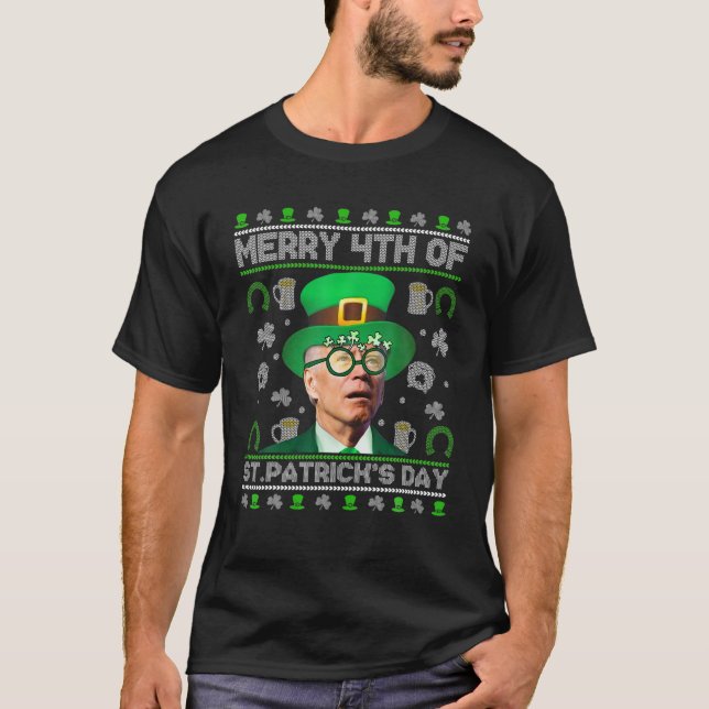 Camiseta Feliz 4.º Día De San Patricio Joe Biden Leprechaun (Anverso)