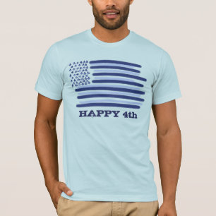 Camiseta Feliz 4.º tee de la bandera de Estados Unidos
