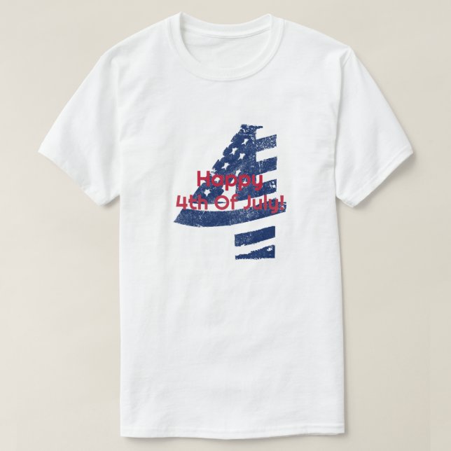 Camiseta ¡Feliz 4 de julio! (Diseño del anverso)
