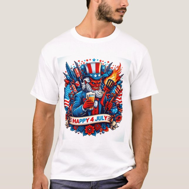 Camiseta feliz 4 de JULIO (Anverso)