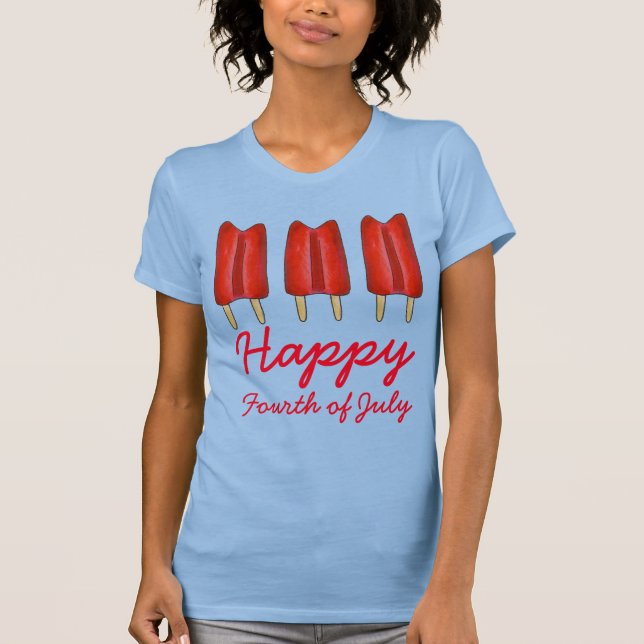 Camiseta Feliz 4 de julio a Cherry Twin Pop Popsicle (Anverso)
