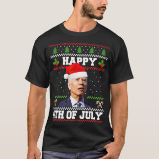Camiseta Feliz 4 de julio a los Navidades de Biden Santa Ha