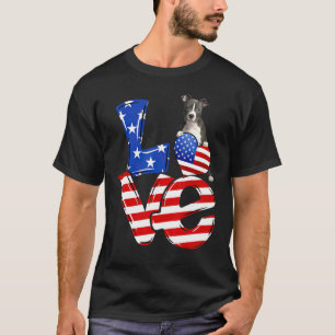Camiseta Feliz 4 de julio amor americano nariz pitbull perr