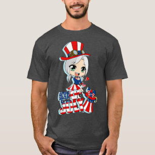 Camiseta Feliz 4 De Julio Anime Merch Cute Manga Japonesa