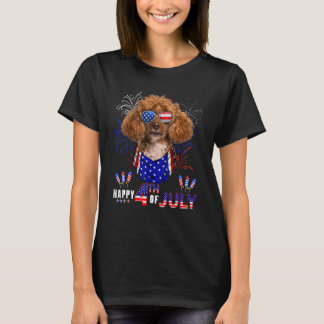 Camiseta Feliz 4 De Julio Bandera Estadounidense Perro De C