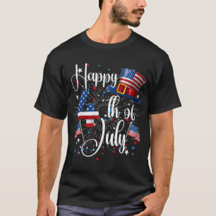 Camiseta Feliz 4 De Julio Bandera Patriótica Estadounidense