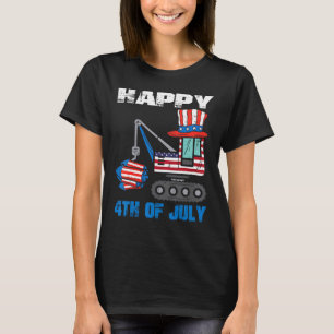 Camiseta Feliz 4 De Julio Crane Toddler Julio Niños 4 K