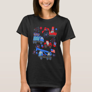 Camiseta Feliz 4 De Julio Crane Truck Construction Toddler