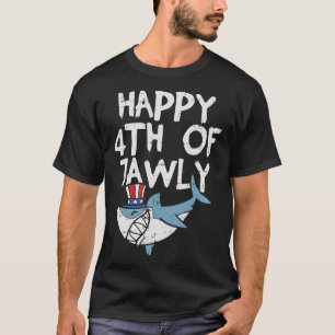 Camiseta Feliz 4 de julio de tiburón de mandíbula animal 4