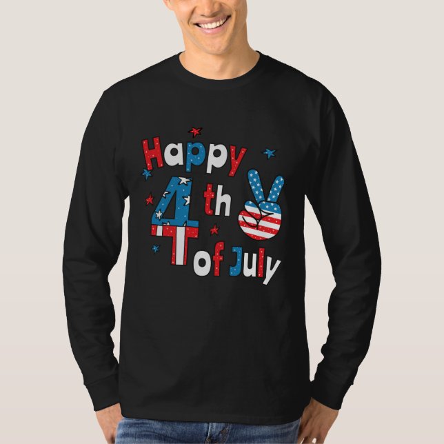 Camiseta Feliz 4 de julio, Día de la Independencia (Anverso)