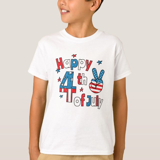 Camiseta Feliz 4 de julio, Día de la Independencia (Anverso)