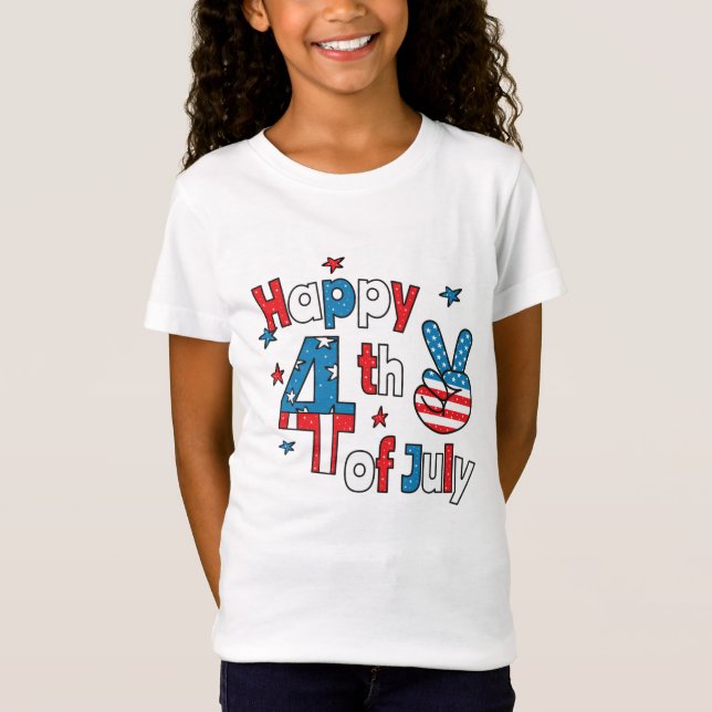 Camiseta Feliz 4 de julio, Día de la Independencia (Anverso)