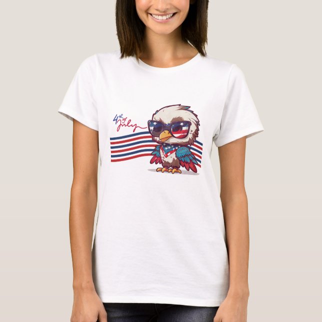 CAMISETA FELIZ 4 DE JULIO DÍA DE LA INDEPENDENCIA  (Anverso)